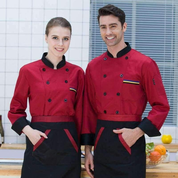 Planet Gates long sleeve 4 / XL Men Long-sleeved Chef Jacket Hotel Service Working Wear Restaurant Kitchen Work Tooling Chef Uniform Cooking Clothes Women 89