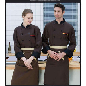 Planet Gates long sleeve 4 / XL Men Long-sleeved Chef Jacket Hotel Service Working Wear Restaurant Kitchen Work Tooling Chef Uniform Cooking Clothes Women 89
