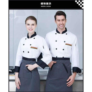 Planet Gates long sleeve 4 / XL Men Long-sleeved Chef Jacket Hotel Service Working Wear Restaurant Kitchen Work Tooling Chef Uniform Cooking Clothes Women 89