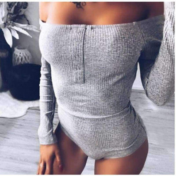 Planet Gates Long Sleeve Bodycon Slash Neck Winter Jumpsuit Autumn Off Shoulder Bodysuits Women Body Feminino Mujer Sexy