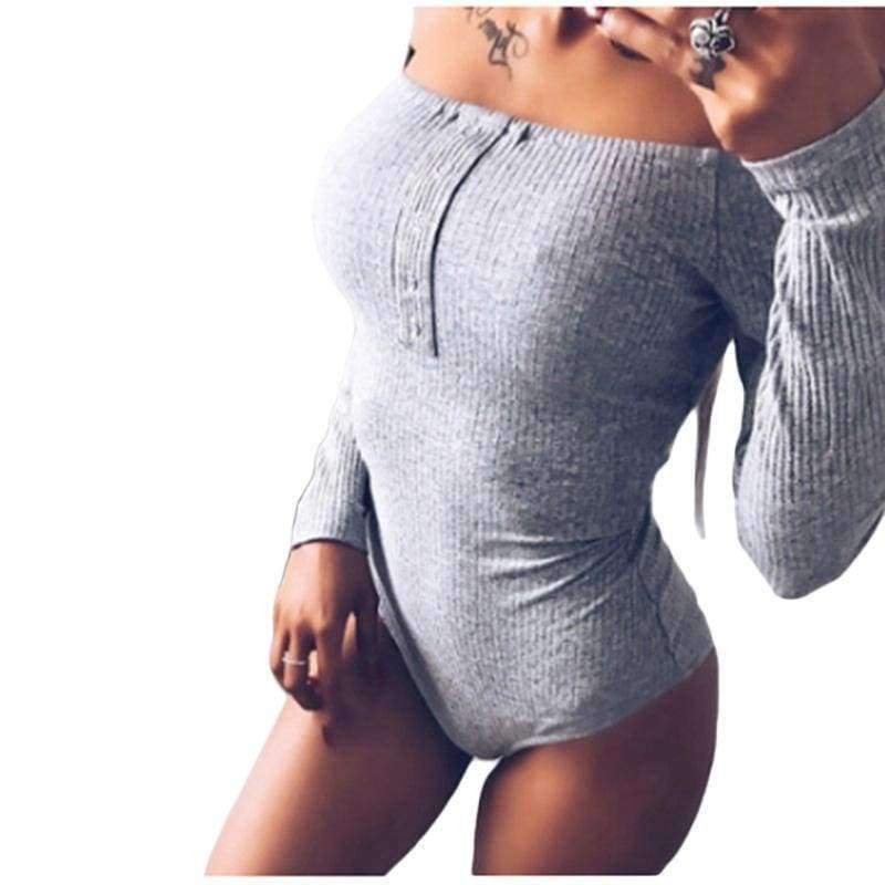 Planet Gates Long Sleeve Bodycon Slash Neck Winter Jumpsuit Autumn Off Shoulder Bodysuits Women Body Feminino Mujer Sexy
