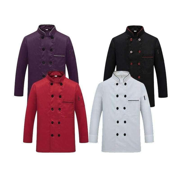 Planet Gates Long Sleeve Men Restaurant Chef Jacket for Cook Work Wear Hotel Breathable Double-breasted Woman Chef Uniform Kitchen Tool 89