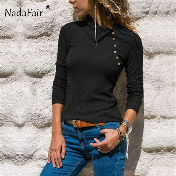 Planet Gates Long sleeve neck knitted t shirts women tops female 2018 autumn winter casual slim tees ladies pullover t-shirts