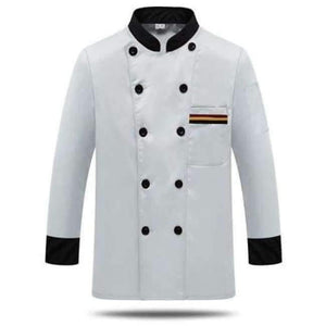 Planet Gates long sleeve / XL Men Long-sleeved Chef Jacket Hotel Service Working Wear Restaurant Kitchen Work Tooling Chef Uniform Cooking Clothes Women 89