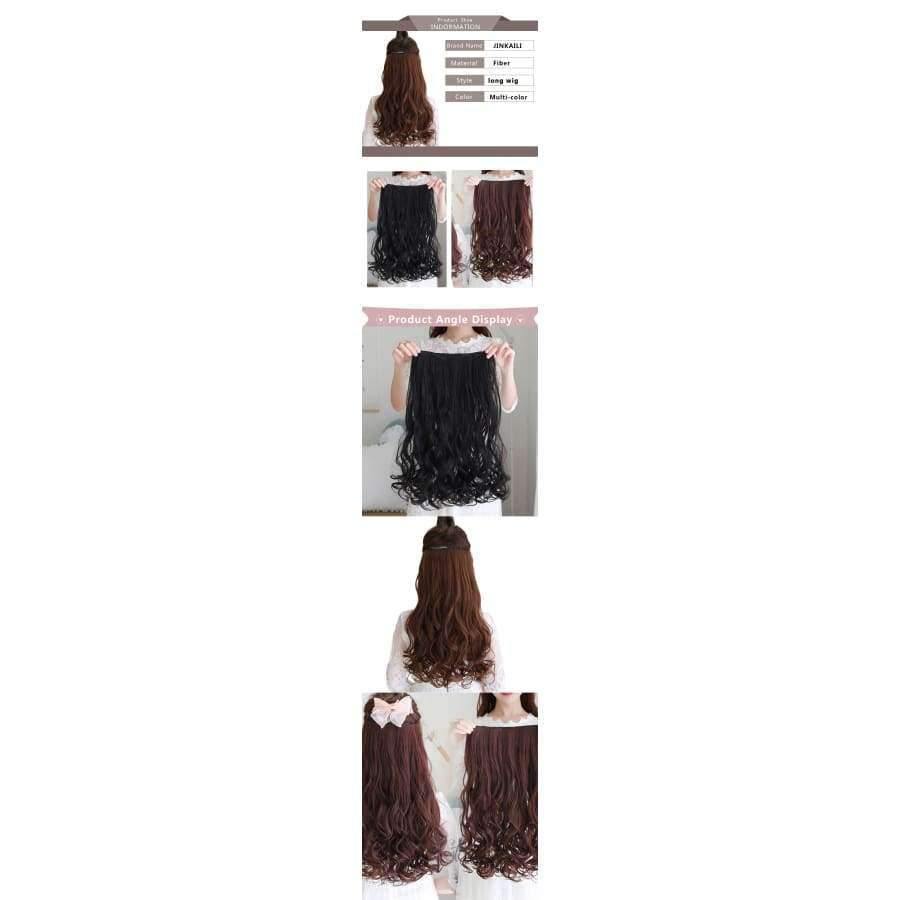 Planet Gates #3 / 18inches Long Wavy 5 Clip In Hair Extensions Heat Resistant Natural Synthetic Fake Hairpieces False Hair Various sizes