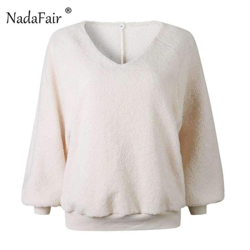 Planet Gates Loose V Neck Autumn Sweaters Women Plain Color Casual Long Sleeve Winter Pullover Sweaters Red Knitted Jumpers Female