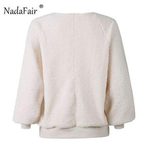 Planet Gates Loose V Neck Autumn Sweaters Women Plain Color Casual Long Sleeve Winter Pullover Sweaters Red Knitted Jumpers Female