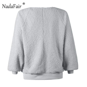 Planet Gates Loose V Neck Autumn Sweaters Women Plain Color Casual Long Sleeve Winter Pullover Sweaters Red Knitted Jumpers Female