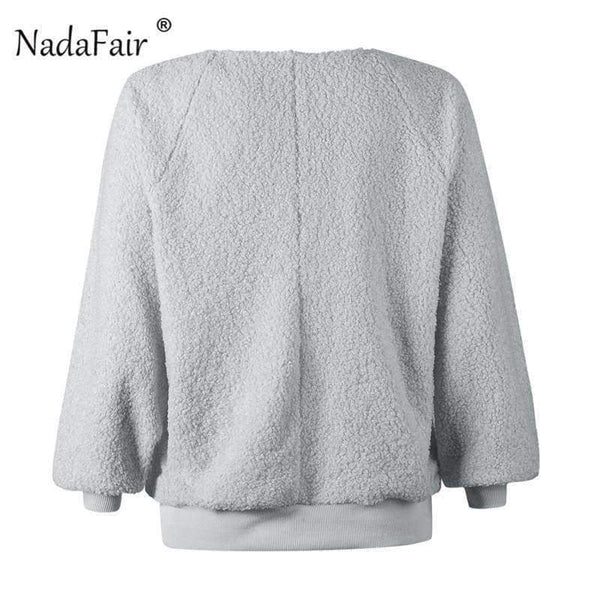 Planet Gates Loose V Neck Autumn Sweaters Women Plain Color Casual Long Sleeve Winter Pullover Sweaters Red Knitted Jumpers Female