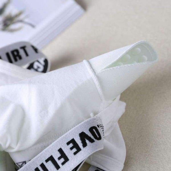 Planet Gates Lounge Underwear Comfortable Wireless Lingerie Bra Set Black and White Cotton Bras Sets