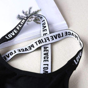 Planet Gates Lounge Underwear Comfortable Wireless Loungewear Lingerie Bra Set Black and White Cotton Bras Sets