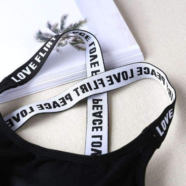 Planet Gates Lounge Underwear Comfortable Wireless Loungewear Lingerie Bra Set Black and White Cotton Bras Sets