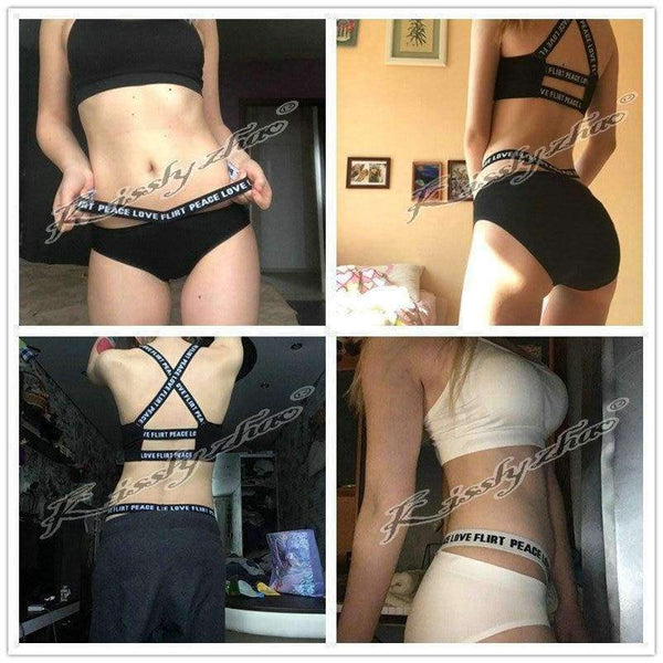 Planet Gates Lounge Underwear Comfortable Wireless Loungewear Lingerie Bra Set Black and White Cotton Bras Sets