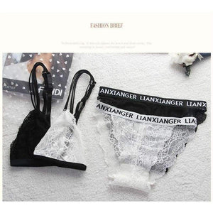 Planet Gates Lounge Underwear Comfortable Wireless Loungewear Lingerie Bra Set Black and White Cotton Bras Sets