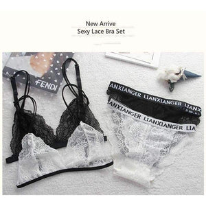 Planet Gates Lounge Underwear Comfortable Wireless Loungewear Lingerie Bra Set Black and White Cotton Bras Sets