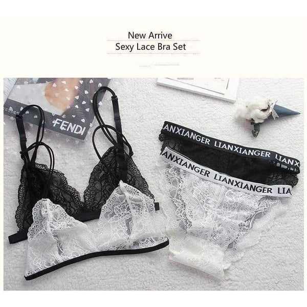 Planet Gates Lounge Underwear Comfortable Wireless Loungewear Lingerie Bra Set Black and White Cotton Bras Sets