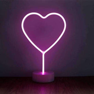 Planet Gates Love / Pink ROPIO LED Neon Abajur Night Light Table Night Lamp Flamingo Angel Heart Battery Operated for Home Wedding Christmas Decoration
