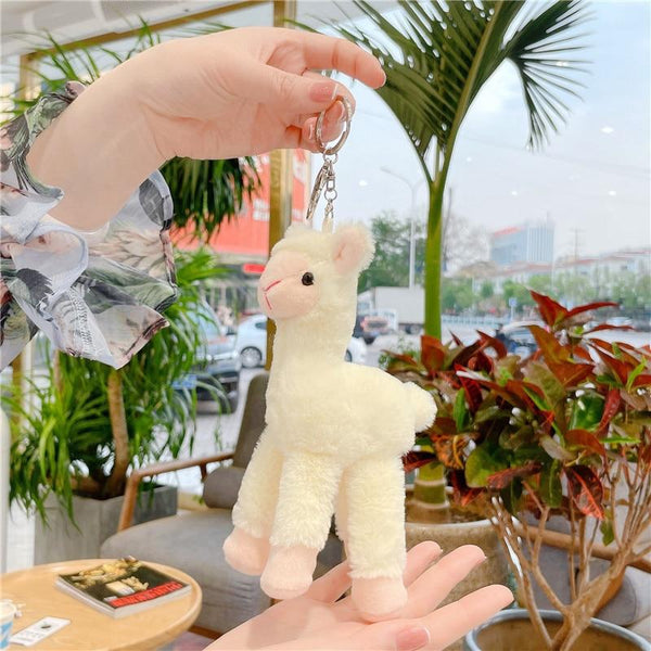 Planet Gates Lovely Alpaca Plush Toy Japanese Alpaca Soft Stuffed Cute Sheep Llama Animal Dolls keychain Doll