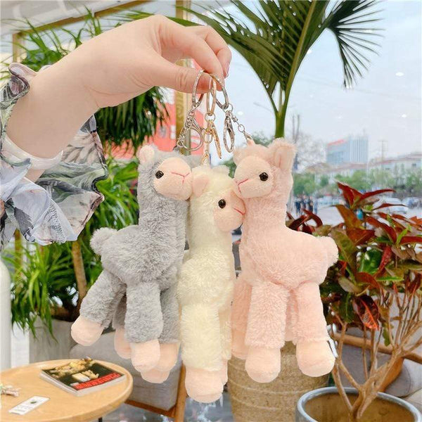 Planet Gates Lovely Alpaca Plush Toy Japanese Alpaca Soft Stuffed Cute Sheep Llama Animal Dolls keychain Doll