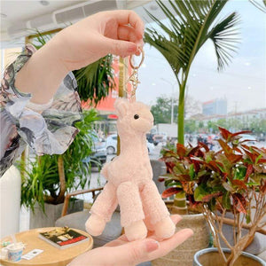 Planet Gates Lovely Alpaca Plush Toy Japanese Alpaca Soft Stuffed Cute Sheep Llama Animal Dolls keychain Doll