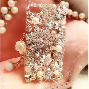 Planet Gates Lovely Bling Crystal Diamonds Rhinestone 3D Stones Hard Back Cover for iphone 7/5/5S for Samsung Galaxy S5 6 7 EDGE