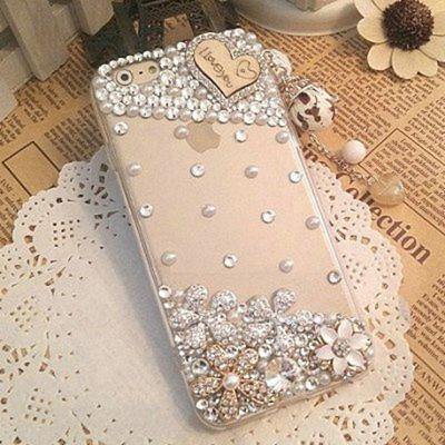 Planet Gates Lovely Bling Crystal Diamonds Rhinestone 3D Stones Hard Back Cover for iphone 7/5/5S for Samsung Galaxy S5 6 7 EDGE
