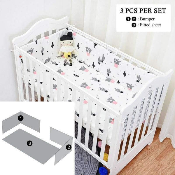 Planet Gates Lovely  Cactus Triangle Baby Gril Crib Bed Bumpers, Fashion Baby Bedding Set Girls Cotton Nursery bedding,130*70cm