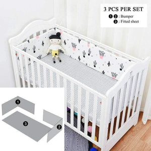 Planet Gates Lovely  Cactus Triangle Baby Gril Crib Bed Bumpers, Fashion Baby Bedding Set Girls Cotton Nursery bedding,130*70cm