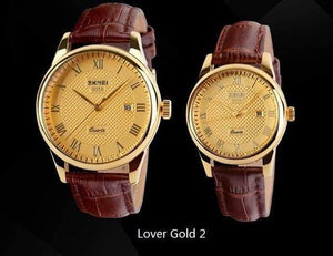 Planet Gates lover gold 2 Watches men quartz business fashion casual watch full steel date women lover couple 30m waterproof wristwatches