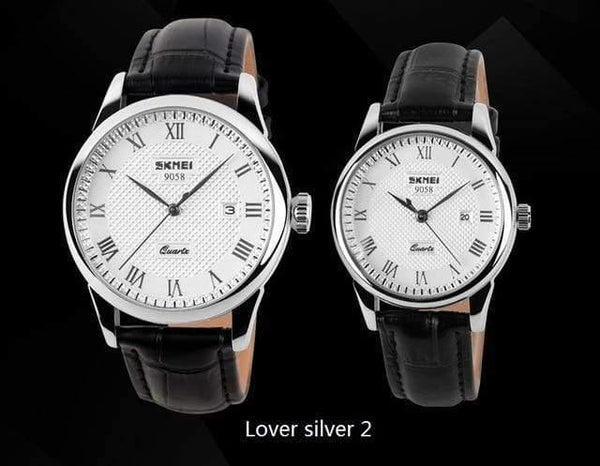 Planet Gates lover silver 2 Watches men quartz business fashion casual watch full steel date women lover couple 30m waterproof wristwatches