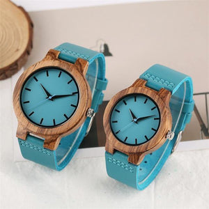 Planet Gates Lover Watches Wood Watch for Men Women Genuine Leather Wristwatch Mens Quartz Watch Elegant Watch Women Best Gifts for Lover