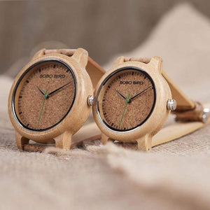 Planet Gates Lovers Watches Wooden Timepieces Handmade Cork Strap Bamboo Women Watch Luxury in Box Accept Logo Drop Shipping