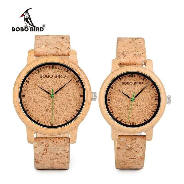 Planet Gates Lovers Watches Wooden Timepieces Handmade Cork Strap Bamboo Women Watch Luxury in Box Accept Logo Drop Shipping
