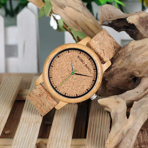 Planet Gates Lovers Watches Wooden Timepieces Handmade Cork Strap Bamboo Women Watch Luxury in Box Accept Logo Drop Shipping