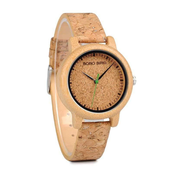 Planet Gates Lovers Watches Wooden Timepieces Handmade Cork Strap Bamboo Women Watch Luxury in Box Accept Logo Drop Shipping