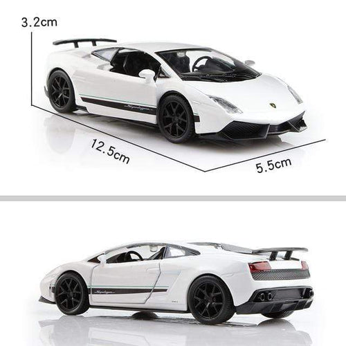 Planet Gates LP570-4 White Birthday Gift 1:36 Alloy Car Model Simulation Exquisite Diecasts Toy Vehicle RMZ city Maserati Aston Martin Doors Open Pull Back