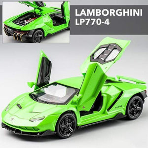 Planet Gates LP770 Green LP770 750 1:32 Lamborghinis Car Alloy Sports Car Model Diecast Sound Super Racing Lifting Tail Hot Car Wheel For Children Gifts