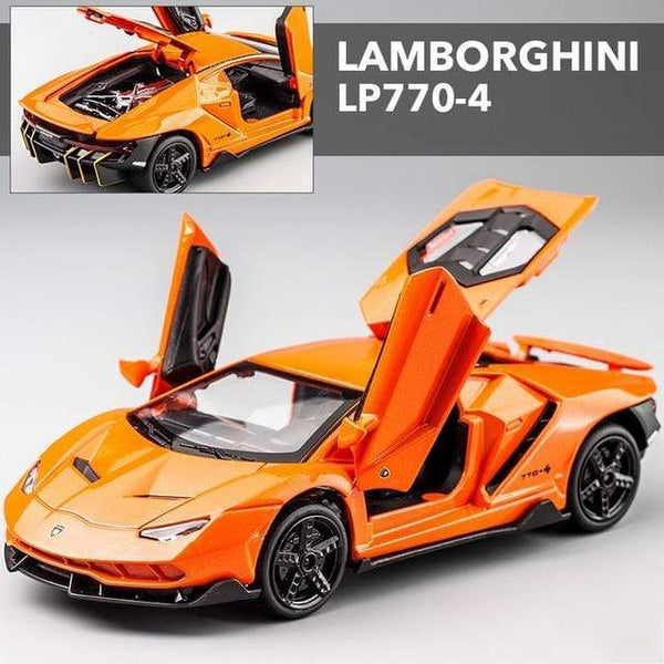 Planet Gates LP770 Orange LP770 750 1:32 Lamborghinis Car Alloy Sports Car Model Diecast Sound Super Racing Lifting Tail Hot Car Wheel For Children Gifts