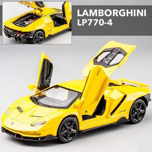 Planet Gates LP770 yellow LP770 750 1:32 Lamborghinis Car Alloy Sports Car Model Diecast Sound Super Racing Lifting Tail Hot Car Wheel For Children Gifts