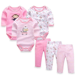 Planet Gates LST6001B / 3M 6pcs/lot Baby Girl Clothes Newborn Toddler Infant Autumn/Spring Cotton Baby Rompers+ Baby Pants Baby Clothing Sets