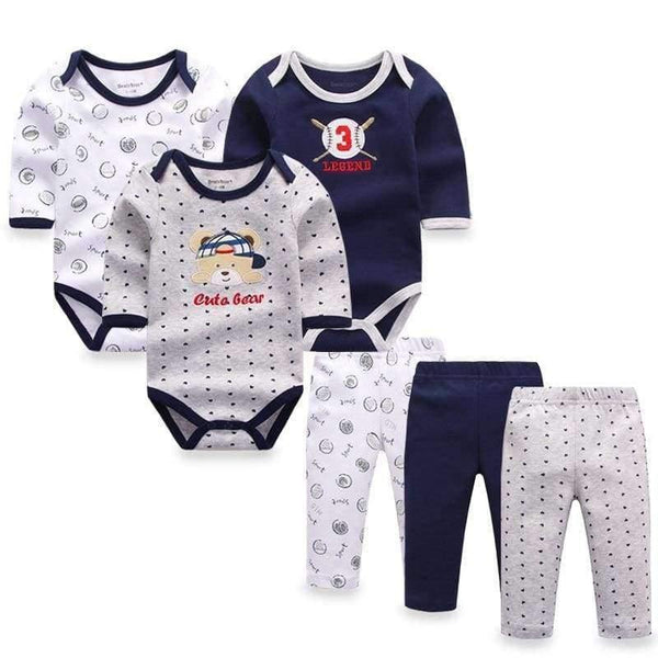Planet Gates LST6001B / 3M 6pcs/lot Baby Girl Clothes Newborn Toddler Infant Autumn/Spring Cotton Baby Rompers+ Baby Pants Baby Clothing Sets