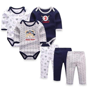 Planet Gates LST6001B / 3M 6pcs/lot Baby Girl Clothes Newborn Toddler Infant Autumn/Spring Cotton Baby Rompers+ Baby Pants Baby Clothing Sets
