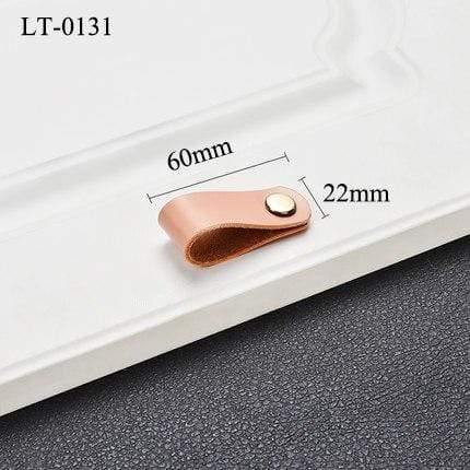 Handmade Cabinet Handle Soft Cow leather Leather Dresser Drawer Door Knobs Pull Furniture Hardware Pink Leather Handle