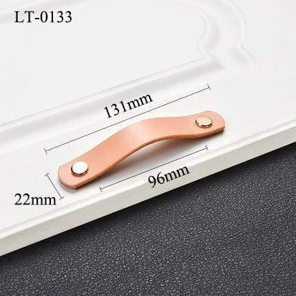 Handmade Cabinet Handle Soft Cow leather Leather Dresser Drawer Door Knobs Pull Furniture Hardware Pink Leather Handle