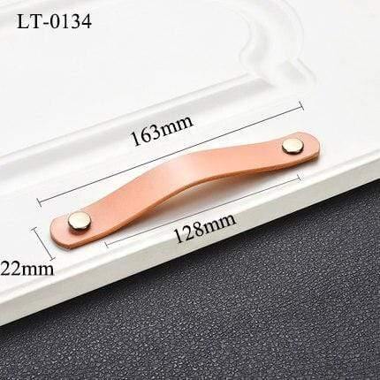 Handmade Cabinet Handle Soft Cow leather Leather Dresser Drawer Door Knobs Pull Furniture Hardware Pink Leather Handle
