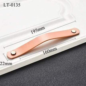 Handmade Cabinet Handle Soft Cow leather Leather Dresser Drawer Door Knobs Pull Furniture Hardware Pink Leather Handle