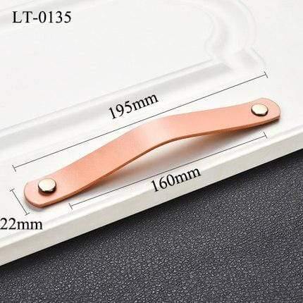 Handmade Cabinet Handle Soft Cow leather Leather Dresser Drawer Door Knobs Pull Furniture Hardware Pink Leather Handle