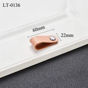Handmade Cabinet Handle Soft Cow leather Leather Dresser Drawer Door Knobs Pull Furniture Hardware Pink Leather Handle
