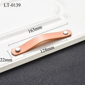 Handmade Cabinet Handle Soft Cow leather Leather Dresser Drawer Door Knobs Pull Furniture Hardware Pink Leather Handle