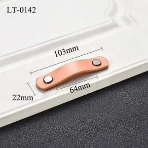 Handmade Cabinet Handle Soft Cow leather Leather Dresser Drawer Door Knobs Pull Furniture Hardware Pink Leather Handle